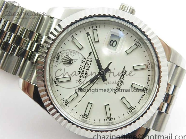 0202 Effortless DateJust 126334 SS Noob 1:1 904L Best Edition White Dial Stick Markers on Jubilee Bracelet A 3160